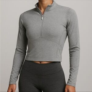 Gray Women's Quarter-Zip Top